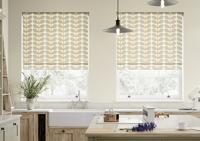 Orla Kiely Two Colour Stem, Warm Grey - Twist&Fit Roman Blind - Image 3